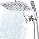 G-Promise All Metal 12 Inch Dual Shower Head with Handheld Combo, Rain Shower Head, Adjustable Extension Arm, Smooth 3-Way Diverter, 71 Inch Extra Long Hose - A Bathroom Upgrade (Chrome)