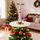 Electric Rotating Christmas Tree Topper Holder, 7.8inch 360 Degree Rotating Christmas Tree Topper Stand for Holiday Decor Universal Spinning Tree Toppers Stabilizer for All Type Decoration