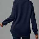BLENCOT Crewneck Sweatshirt Long Sleeve Pullover Textured Fall Blouse Comfy | Button Business Casual Winter Blouse Loose Fit Oversized Shirts Outfits For Women Comfy Workout Tops Raglan Trendy Cozy Solid (M)