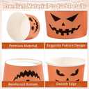 Grencian 120 Pcs Halloween Treat Snack Cups 12 Oz Disposable Pumpkin Ghost Bowls Disposable Paper Cup Orange Black Paper Cup Dessert Bowls Food Tasting Cups for Halloween Party Supplies