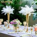 NUPTIO Gold Tall Centerpiece Table: 21.9" Trumpet Vases for Wedding Metal Flower Stand for Party Decorations Set of 10