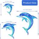Dolphin Wall Decor Metal Fish Wall Decor Sea Coastal Outdoor Wall Art Metal Beach Ocean Decor For Bathroom Indoor Garden Yard Pool Outdoor Patio Kitchen (3 Pcs)