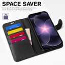 TUCCH Wallet Case for iPhone 17e/16e, [RFID Blocking] 4 Card Holder Kickstand [Shockproof TPU Inner Case] PU Leather Magnetic Closure Protective Cover for iPhone 17e 2026/16e 2025 6.1", Black