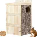 Squirrel Houses for Outside Wooden Bird House Large Squirrel Nesting Box with Natural Coconut Fiber for Squirrels Chipmunks Wildlife, 1"D x 1"W x 1"H