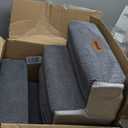 Dog Stairs for Small Dogs - Pet Stairs 2 in 1 with Zippers Suitable for Couch and Bed, 35D Foam Dog Steps with Non Slip Bottom Grey 4 Steps, Grey