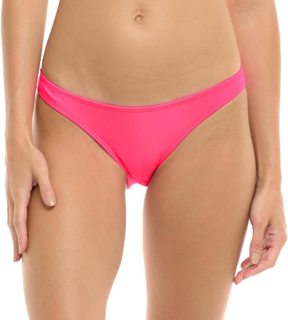Body Glove Women's Standard Basic Solid Fuller Coverage Bikini Bottom Swimsuit (Medium, Bubblegum)