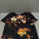 FECAFO Cut Out Hollow Out Ruched Slit Bodycon Dress for Women Sexy Side Slit Drawstring Club Party Short Sleeve Midi Dresses (Floral, XL)