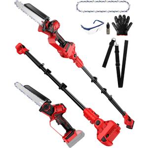 2-IN-1 Cordless Pole Saw and Chainsaw Compatible with Milwaukee Battery