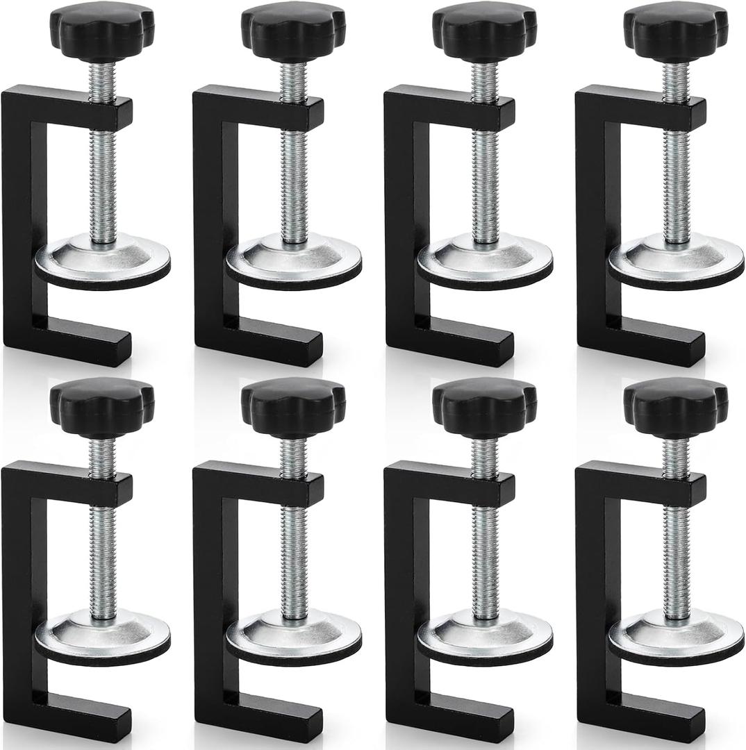 8 Piece Metal C Clamps, 2 Inch Heavy Duty G Clamp for Woodworking, Small Adjustable Metal Desk Fence Cabinet Clip for Assembly, Gluing, Welding, Metalworking, Mounting