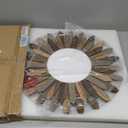 Honiway Boho Wall Decor 21 inch Wall Mirror Rustic Wood Decorative Mirror for Room Decor Rustic Home Decor Farmhouse Wall Decor at Living Room Bedroom Bathroom Hallway Trilcolor