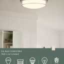 Close to Ceiling Light Fixtures, Bushed Nickel Farmhouse Ceiling Light with 2 Light for Laundry Kitchen Bedroom Bathroom, 4822-BN