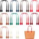 Dimeho 20pcs Leather Purse Straps 23.6" Short Bag Handles with Ear Shape End Holes Bag Making Supplies Crocheted DIY Wallet Hardware Accessories Organize for Tote Making Repairing