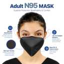 AccuMed BNX N95 Mask Black NIOSH Certified MADE IN USA Particulate Respirator Protective Face Mask (50-Pack, Approval Number TC-84A-9315 / Model H95B) Black, 1 Count