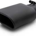 A-KARCK Rectangle Exhaust Tip 2.5" Inlet, Black Coating Square Exhaust Tailpipe Tip 3" x 5.5" Outlet 9.5" Long Blot on Design Easy Installation