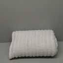 Exclusivo Mezcla Fleece Throw Blanket Extra Large, Super Soft and Warm Blankets for Couch, Sofa and Bed Waffle Textured, Cozy, Fuzzy and Lightweight (Off White, 50x70 Inches)