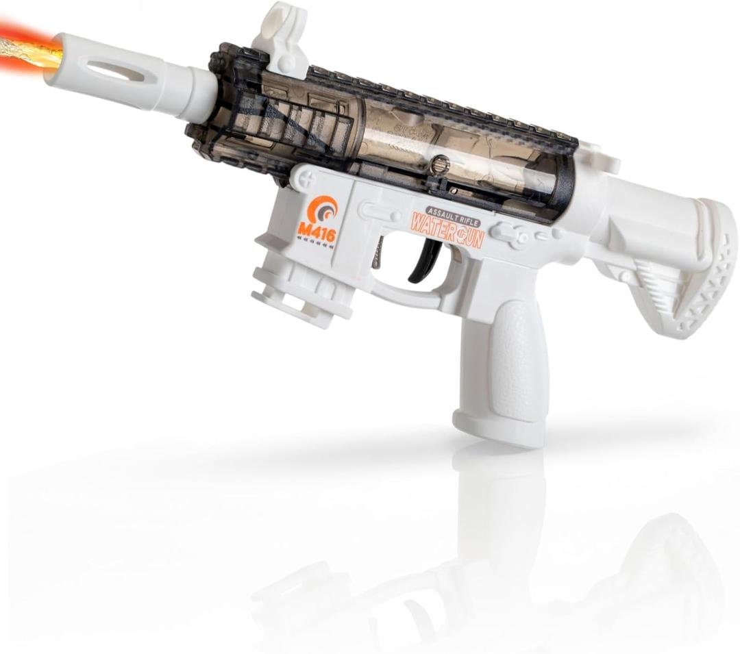 Shappy Water Gun M416 Drinking Squirt Alcohol Shot Gun 12 x 4.9 Inch 4 Oz/120 ml Food Safe Tailgates Beach Swimming Pool Summer Bachelor Party Long Range Stream Beer Beverage Shooter Gift(White)
