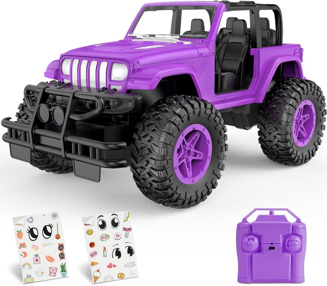 NQD RC Cars 1:16 Scale Remote Control Jeep Car 80 Min Playtime 2.4Ghz Off-Road RC Trucks for for Toddlers Girls Kids Teens (Purple)