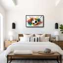 Large Framed Soccer Wall Art,Graffiti Decor Canvas Print 36" L x 24" W