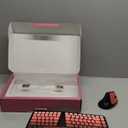 Ergonomic Wireless Keyboard and Mouse Set Wireless Keyboard Silent Mice Set with Wrist Rest for Computer, Laptop, PC, Mac, Windows Black Pink