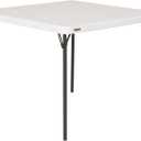 Lifetime 80783 37-Inch Commercial Grade Square Folding Card Table, White Granite
