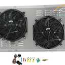 All Aluminum Radiator Fan for 1967-1972 70 Chevy Gmc Blazer C/K Series C10 C20 C30 K10 K20 K25 Pickup Trucks Suburban Van 3 Row Core Radiator with Shroud Fan Relay