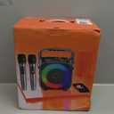 Karaoke Machine, Portable Bluetooth Speaker with 2 Wireless Microphones for Adults & Kids with Lights, Karaoke Microphone with PA System Supports USB/TF/REC/FM/AUX for Home Party Home System Packages