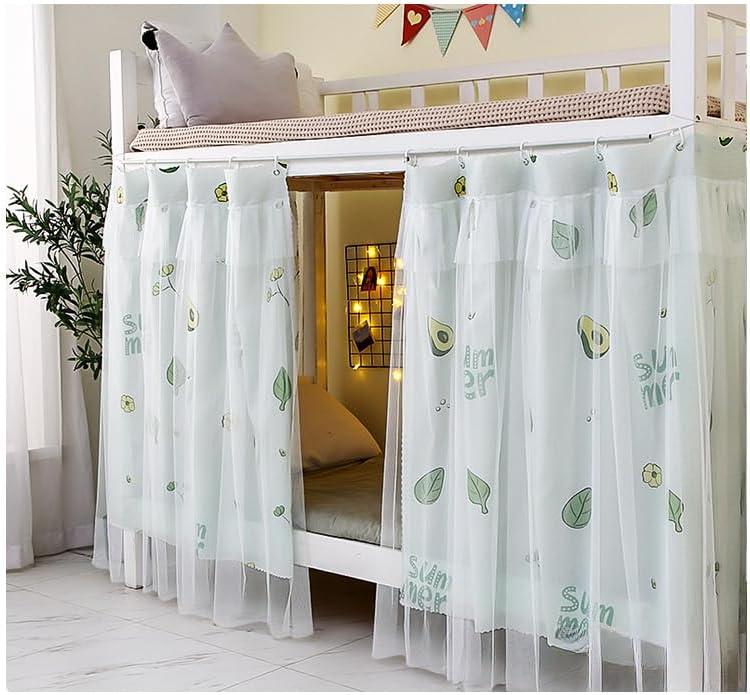 ITODA Bed Curtain Dorm Home Upper&Bottom Bed Cloth Curtain Lightproof Bed Tents Drapes Breathable Dustproof Bed Canopy with Rope Buckles(2 PCS)