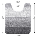 OLANLY Bathroom Rug Set 2 Piece, Soft Absorbent Microfiber Bath Mats and U-Shaped Contour Toilet Rug, Non-Slip, Machine Wash Dry, Plush Shaggy Bath Mats for Bathroom (24"x16"+24"x20", Grey)