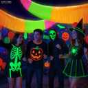 KatchOn, Neon Fringe Banner  8.2 Feet, Pack of 2 | Neon Banner for Rave Party Decorations, Glow Parties Glow in The Dark Streamers for Birthday, Bachelorette Party (Neon Orange, Green and Hot Pink)