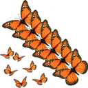 AQUEENLY Monarch Butterfly Decorations, 4.72'' Orange Premium Artificial Monarch Butterfly to Decorate for Craft, Home, Wall, Wedding, Party (12 Pcs)