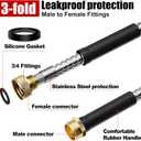 Short Garden Hose 10 ft, Male to Female Heavy Duty Stainless Steel Small Water Hose Extende Connector, Flexible No Kinks Leakproof 3/4 in Fittings, Lightweight Metal Leader Hose,MBT10S Model