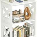 BYFU White Side Table, Small End Table with Storage Shelf, 3-Tier Nightstand Bedside Table Bookshelf Bookcase Display Rack for Small Spaces Bedroom Bathroom Living Room Office