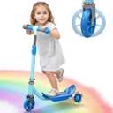 Kick Scooters for Kids 3-5 5-7 Years Age - Handlebars Flexible Steer,Height Adjustable,Stable Light Up Three Wheeled Toddler Scooter for Boy & Girl,Indoor Outdoor Kid Child Toy Gift