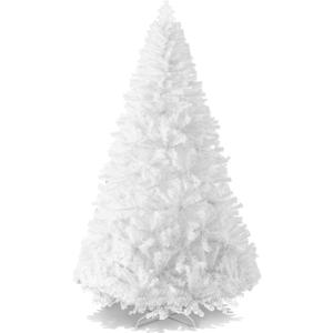 Best Choice Products Artificial Christmas Tree, White 6ft Premium Pine Unlit Holiday Decoration, Full Size Dcor Easy Assembly w/Metal Stand