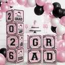 2026 Graduation Decorations, Pink Graduation Party Decorations Graduation Balloons Arch Kit Boxes With Letters 2026 Grad for Middle School High School College ect.