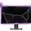 23'' - 34'' Computer Monitor Protective Cover with Cat Ear Design, Cute Monitor Dust Cover with Furry Design, Elastic Dustproof, Suitable for PC, Tablet, TV (Purple)