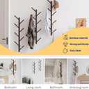 Coat Rack Wall Mount,Bamboo Vertical Hat Rack for Wall,Wall Coat Tree,Coat Hanger,Floating Coat Rack for Hats,Jackets,Bags,Entryway Bedroom (Brown)