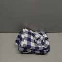 Smiry Rectangle Picnic Table Cloth, Elastic Waterproof Fitted Vinyl Tablecloths, Flannel Backed Buffalo Plaid Table Covers for Dining, Camping, Outdoor (White and Navy, 36" x 60")