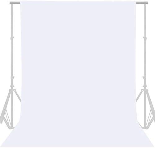 GFCC 8FTX10FT White Backdrop Background for Photography Photo Booth Backdrop for Photoshoot Background Screen Video Recording Parties Curtain