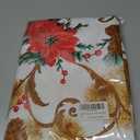 SASTYBALE Christmas Tablecloth Rectangle, Jacquard Fabric Christmas Table Cloth with Poinsettia Flowers, Spillproof Table Cover for Winter Holiday Dinner Decor (Rectangle, 60" x 84")