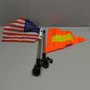 Hicarer 2 Set Reflective Golf Cart Flag Pole Kit Golf Cart Flag Holder Accessories Orange Safety Mount with Reflective Stripe Adjustable Height Flagpole Wheelchairs