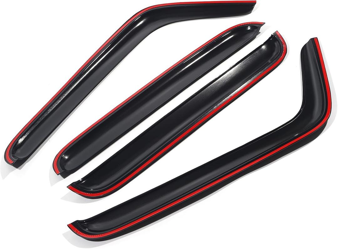 ZXMOTO Rain Guards Side Window Visor Vent Outside Mount, 4PCS Fits for Jeep Wrangler JK 2007-2018 4door Easy to Install