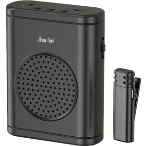 Portable Bluetooth Voice Amplifier with Wireless Lavalier Microphone, Personal Teacher Microphone for Classroom, Speaker Megaphone System for Yoga/Meetings/Speeches/Tours