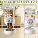 0.9L Hanging Automatic Cat Water Dispenser, 1.3L Auto Gravity Pet Feeder, Cage Cat Dog Food and Water Dispenser Set for Kitten Puppy Bunny Guinea Pig (Gray)