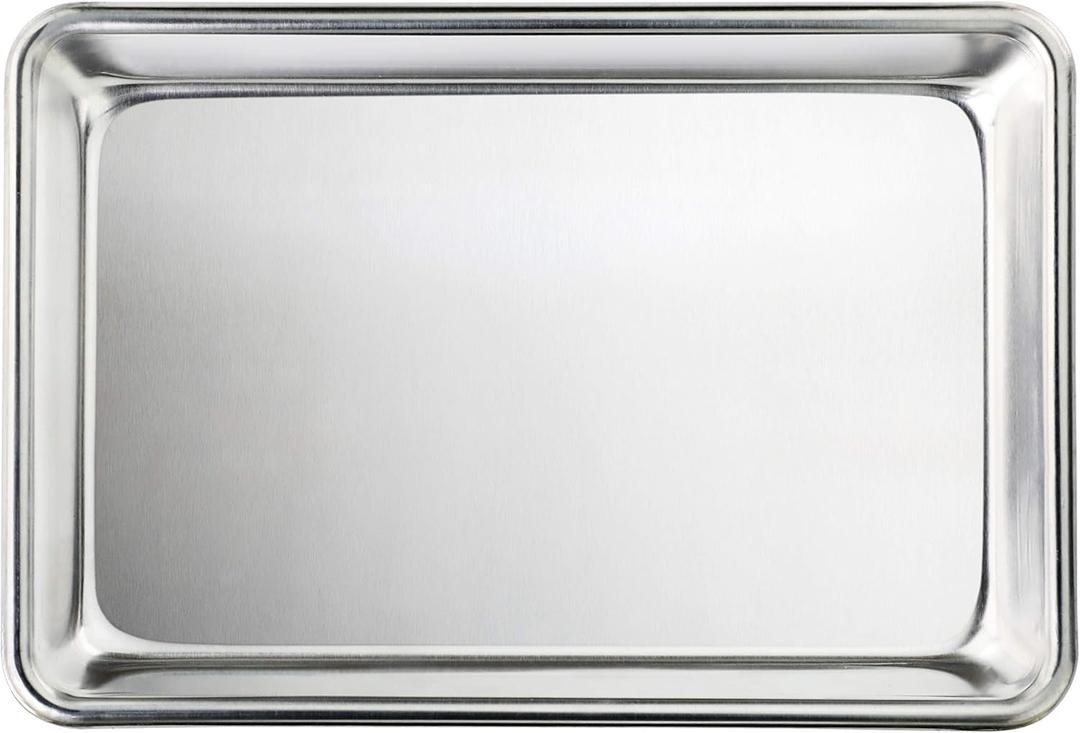 New Star Foodservice Commercial-Grade 18-Gauge Aluminum Sheet Pan/Bun Pan (9 2/3 W x6 2/3 L x1 H (1/8 size))