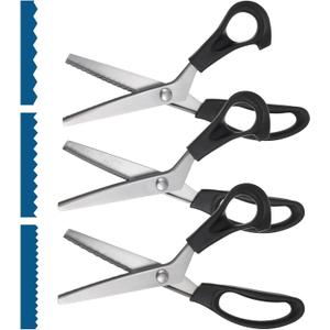 3 Sizes Pinking Shears Set  3 mm, 5 mm, 7 mm Zigzag Scissors, Handheld Serrated Edge Scissors or Crafting, Paper Cutting, Leather Materia