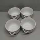 LE TAUCI Soup Bowls with Handles - 28 oz Lead-Free Ceramic French Onion Crocks, Oven and Microwave Safe, Heat-Resistant Design, Stackable, Dishwasher Safe, Set of 4, White