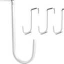 FLOWRALiKI Over The Door Hook, 4 Pack Door Hooks for Hanging Clothes, Towels, Coats, and More