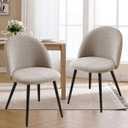 Mid Century Modern Dining Chair Covers Set of 4 Stretch Curved Back Dining Room Chair Slipovers Armless Round Back Chair Slipcovers for Kitchen Office Living Room Khaki