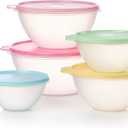 Tupperware Heritage Wonderlier 10 Piece Food Storage Bowl Set in Vintage Colors, Dishwasher Safe and BPA Free (5 Containers, 5 Lids) (Clear)
